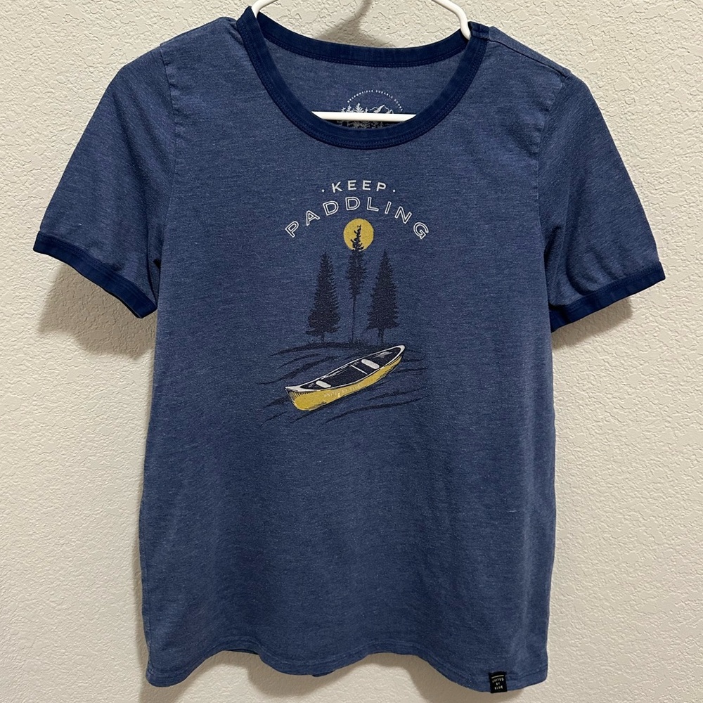 United By Blue Navy Unisex Tee with Canoe Design